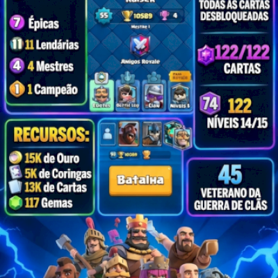 CONTA CLASH ROYALE À VENDA 