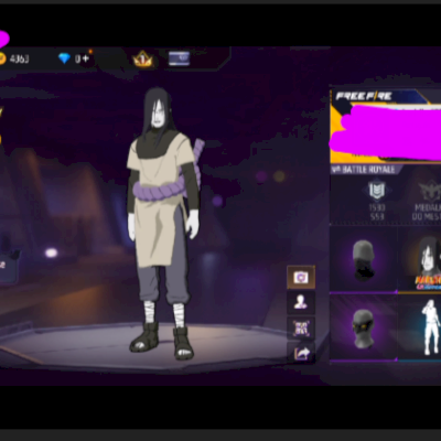 🔥 CONTA FREE FIRE NÍVEL 23 | CONJUNTO OROCHIMARU (NARUTO) COMPLETO KIT MATUÊ 