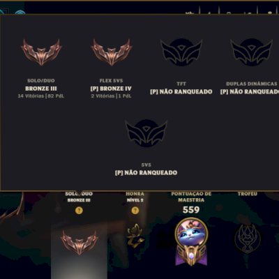 Bronze 3 com TODOS os Champs e 111 Skins  (Mais de 25 Jogos)