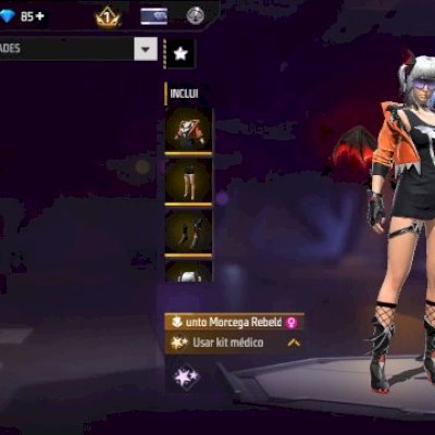 CONTA FF COM SKIN MORCEGA REBELDE + 85 DIAMANTES (SEU EMAIL)