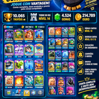 🎮 CONTA CLASH ROYALE — 10.065 TROFÉUS 🔥