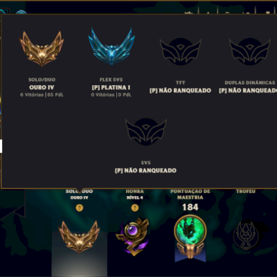 Ouro 4 com 95 Champs e 67 Skins 