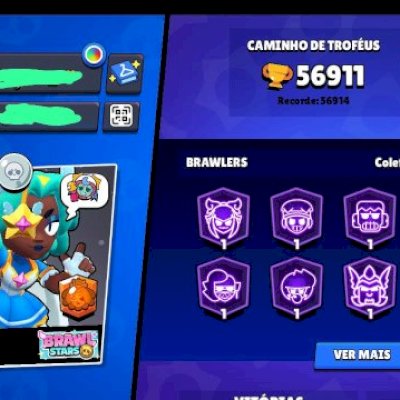 🔥 Conta Brawl Stars: 56K troféus, 580 skins, 105 Brawlers e raridades!