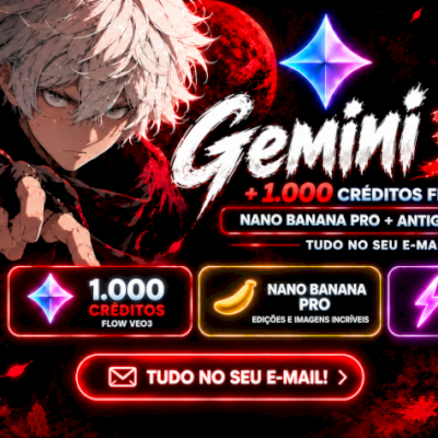 Gemini 3 Pro | Flow 1.000 Créditos | Veo 3 + Nano Banana Pro | 5 TB | 30 Dias