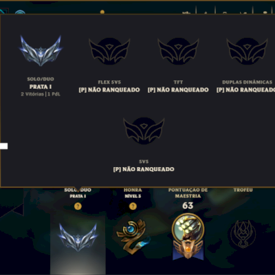 Prata 1 com 45 Champs e 45 Skins