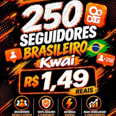🔥 250 Seguidores Kwai 🇧🇷 | R$ 1,49 | Cresça Seu Perfil Rápido | Sem Queda 🚀 