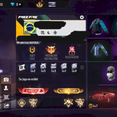 CONTA DE FREE FIRE | 8 ANOS | BLUSA DO BETA | MAIS DE 800 SKIN | RARIDADE