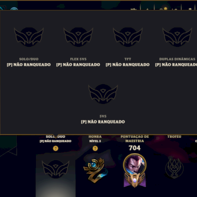 Unranked com TODOS os Champs e 227 Skins ( MID / JG / ADC )