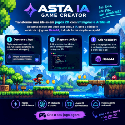 🎮 ASTA IA Game Creator — Crie Jogos 2D com Inteligência Artificial!