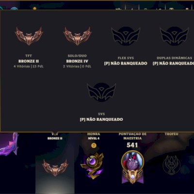 Bronze 4 com TODOS os Champs e 283 Skins +6 Prestigios