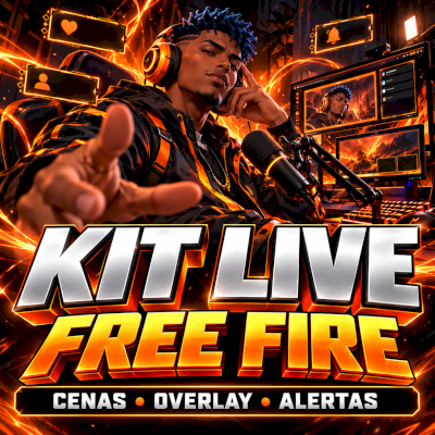 Kit Live Free Fire Tema Brasa | Cenas, overlay, webcam, alertas e painéis