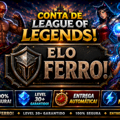 [Entrega Automática] Lol Ferro, 49 Skins, Skin Mítica, Upada na Mão, 100% Segura